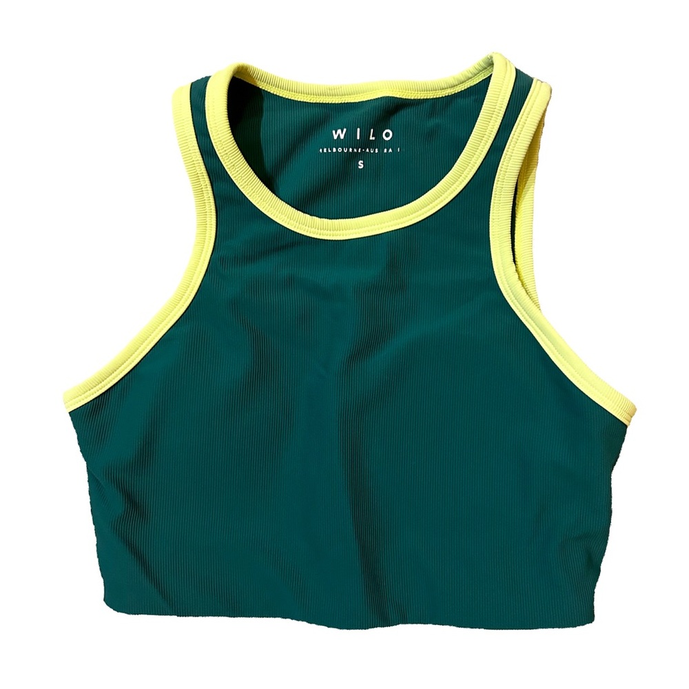 ANTHROPOLIGIE: WILO Green and Yellow Sports Bra